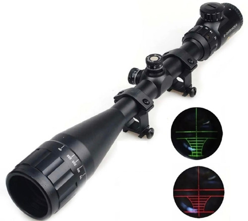 Mira Telescopica Rifles Pcp Caza Iluminada 6-24x50 Riel 11mm