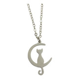 Collar Gato Luna Gatito Acero Inoxidable + Cajita