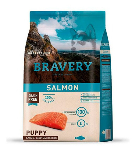 Bravery Salmón Cachorro Raza Mediana/grande 4 Kg