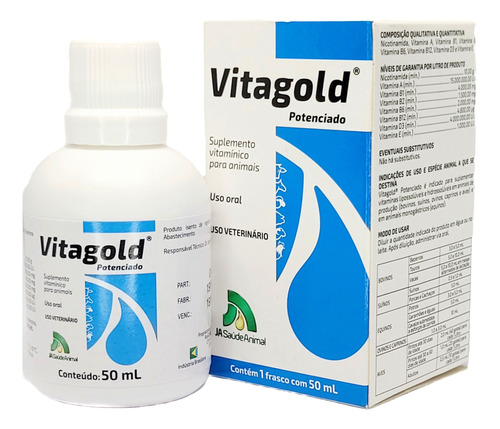 Vitagold Potenciado - 50 Ml - Vitamina - Pássaros E Aves