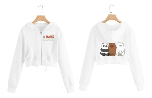 Buzo Buso Blanco Saco Hoodies Osos Escandalosos Corto