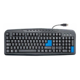 Teclado Alámbrico Mitzu 18-8342 Acceso Rápido Negro 