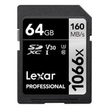 Cartão De Memória Lexar 64gb Cartão Sd Professional 160mbs