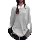 Sweaters Mujer Poncho De Lanilla Ideal Para El Invierno Ar85