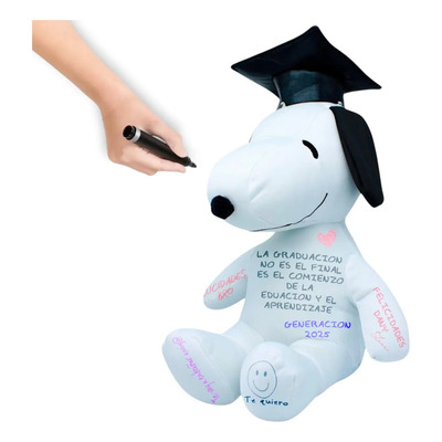 Oso De Peluche Graduacion Snoopy Para Firmas Dedicatorias | Envío gratis