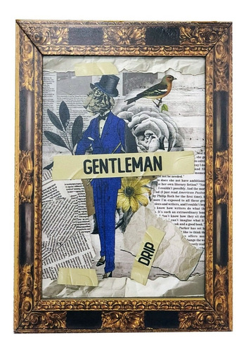 Cuadro Decorativo Vintage Hogar Gentleman Marco 26x37