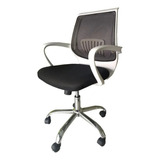 Silla De Computacion Pc Oficina Tm Blanca Con Tapizado Negro Color Blanco