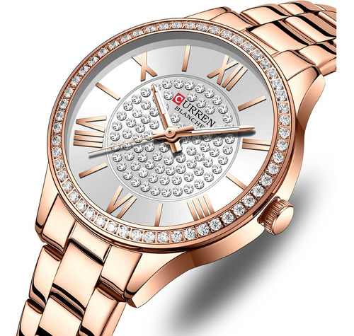 Reloj De Acero Inoxidable Elegante Para Mujer Curren