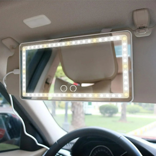  Espejo Led Tctil Con Luz Regulable Visera Para Auto Blanco Foto 7