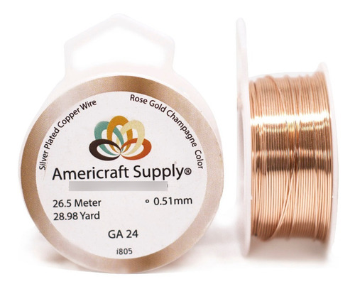 Alambre Aaa #24 Rose Gold Americraft Supply Bijouterie