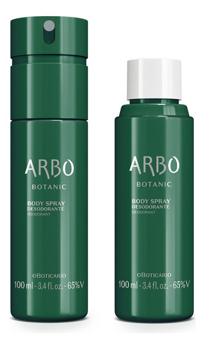 Combo Arbo Botanic: Body Spray Desodorante 100ml + Refil 100