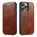 Para iPhone 14 15 Funda De Cuero Con Funda Magnética