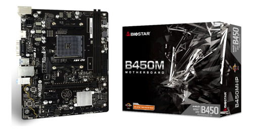 Placa Mãe Biostar Gamer B450mh Chipset B450 Amd Am4 Matx Ddr4 Preto