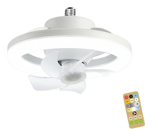 Bombillo Led  Ventilador Giratorio 60w + Control Remoto 