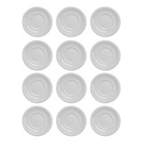 Plato Pocillo Café 12 Cm Porcelana Blanca X 12 Unidades