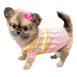 Roupa Pet Katlen Tricot Vestido Listra