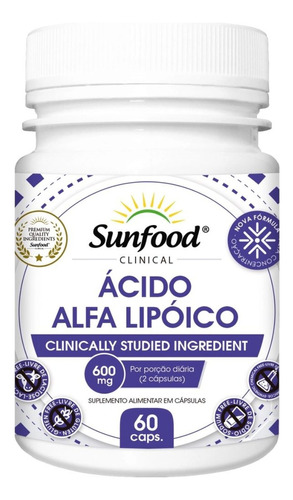 Acido Alfalipoico 60 Capsulas - Importado Sunfood Eua