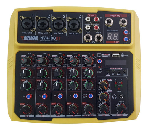 Mixer Consola Novik Nvk-i08bt 8 Ch Usb Rec Play Compacta A P