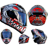 Casco Para Motociclista Kov Balam Rojo Gris  Luz Abatible 