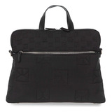 Bolsa Cloe Para Mujer Porta Laptop 15 Acolchonada Monograma Color Negro