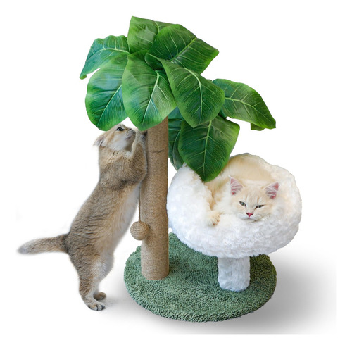 Poste Rascador Para Gatos, Palmera Con Cama, Nube, Árbol Par