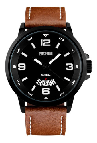 Reloj Hombre Skmei 9115 Cuero Ecologico Minimalista Elegante