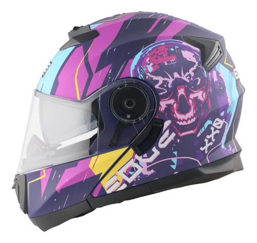 Casco Moto Edge Jet 2 Euforia Abatible Doble Visor Dot