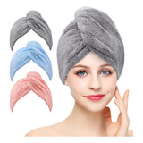  Toalla Para Secado Del Cabello Gorro Turbante Microfibra