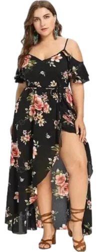 Vestido De Talla Grande Con Estampado De Moda Para Mujer