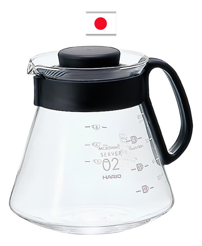 Tarro De Bebida Hario Xvd-60 Hecho De Vidrio De 600 Ml, Negro