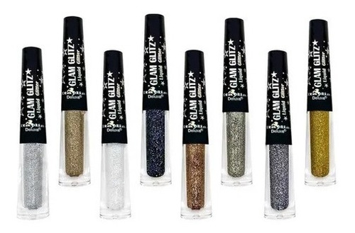 Delineador Liquido Glitter Italia Metalico Set 8 Unidades