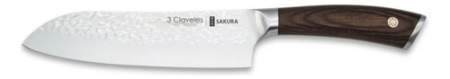 Cuchillo 3 Claveles Santoku 17.5cm Sakura Madera