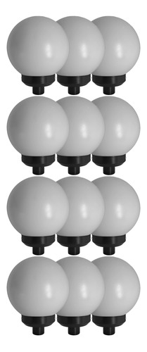 Globo Plástico Poste 15x30 Leitoso Com Base 15 - Kit 12 Pcs