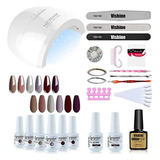 Vishine Gel Nail Polish Kit 48w Uv Led Lámpara De 4 Temporiz