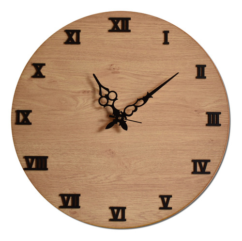 Reloj De Pared Madera Artesanal 40x40 Cm