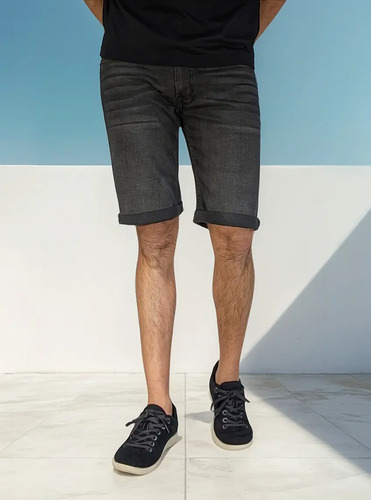 Shorts - Sean The Short Midnight - Gris - Slim Fit Relajado