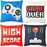 Juvale Fundas De Almohada Decorativas, Videojuegos (18 X 18 