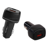 Cargador Para Auto Universal Rapido Usb 3.1 A + Usb C Netmak Color Negro