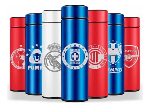 Futbol Todos Los Equipos Termo Digital Inteligente 500 Ml