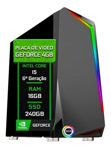 Pc Gamer Fácil Intel I5 6ª 16gb Ssd 240gb Gt 730 4gb