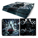 Skin Ps4 Slim + Skin 2 Joyst + 2 Lightbar - Assassin C