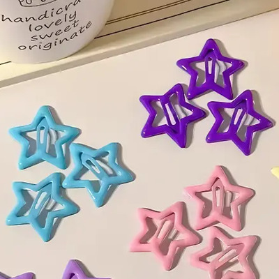 80 Pzas Prendedor Horquilla Para Niñas Con Forma De Estrella Multicolor