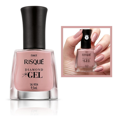 Esmalte Risque Diamond Gel Sal Rosa 9,5ml Cremoso