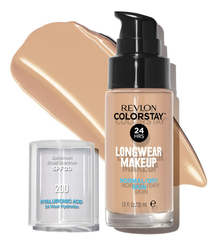 Base Revlon Colorstay Normal Dry 200 Nude Ácido Hialurônico