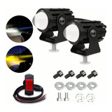 Par Faros De Lupa Doble Color Alta/baja Para Auto Moto 60w