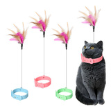 Collares Con Juguetes De Plumas Para Gatos, 3 Piezas