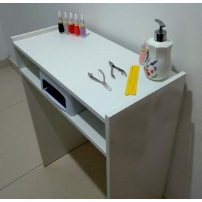 Mesa Manicure Mdf Branco 80x77x30 Cm Escrivaninha Aparador 