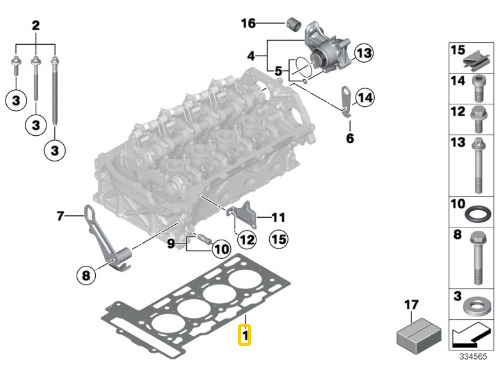 Junta Tapa Cilindros Para Bmw Serie 1 F20 116i N13 Foto 2