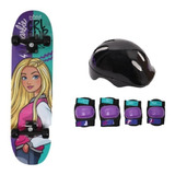 Skate Barbie Girl Power Acessorios De Segurança F00105 Fun