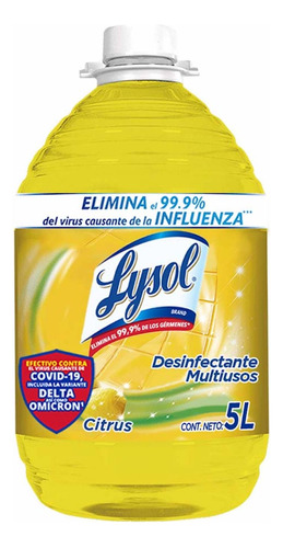 Limpiador Líquido Desinfectante Multiusos Lysol Citrus, 5l